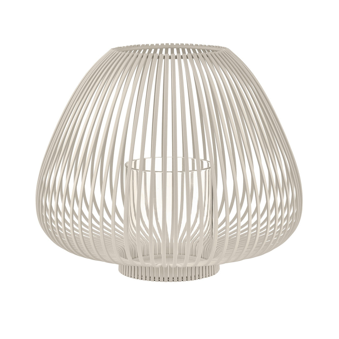 Lanterne Blomus LYVA grande taille, coloris Nomad, avec cylindre en verre : photo du catalogue Blomus, où la couleur paraît plus claire qu&