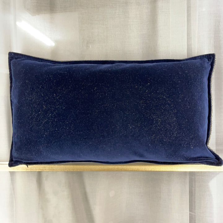 Small artisan-made cushion in velvet and fumé 60×40