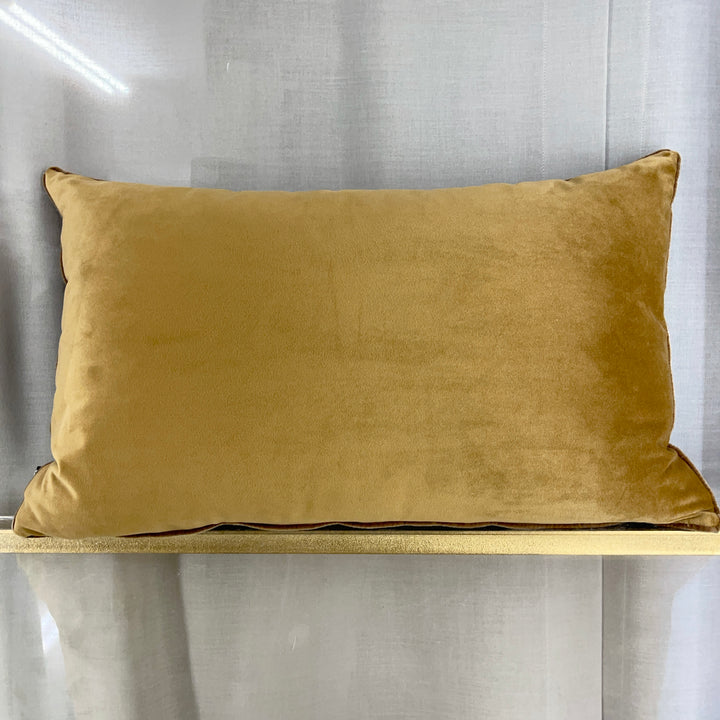Wendbares Dekokissen aus Samt 30×50 – Grau und Nussbraun