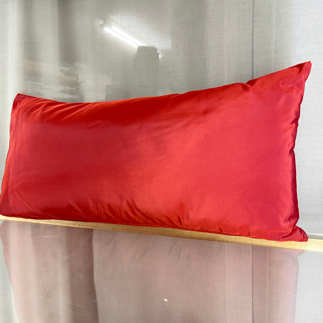 Cuscino piccolo in taffetà 60×30 – Rosso