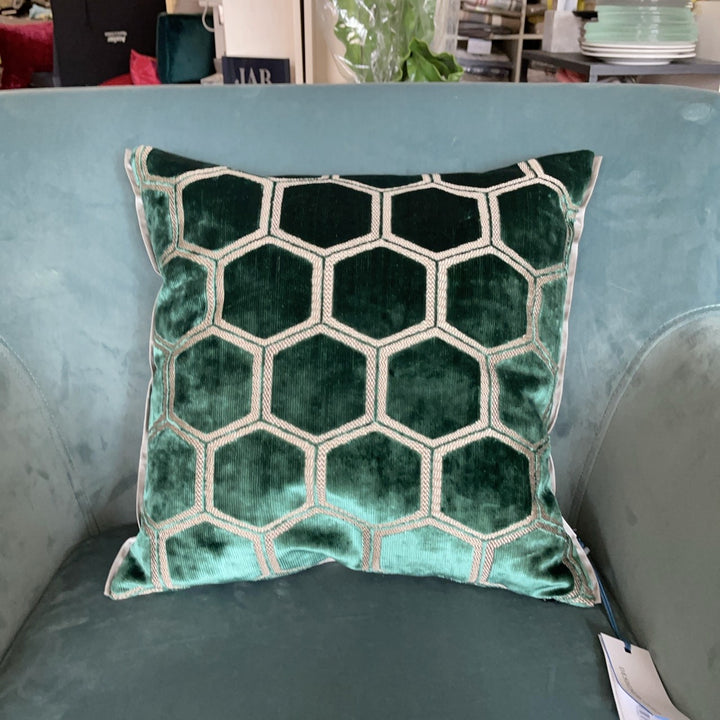 Dekokissen Designers Guild mit Sechseckmuster 40×40 – Grün