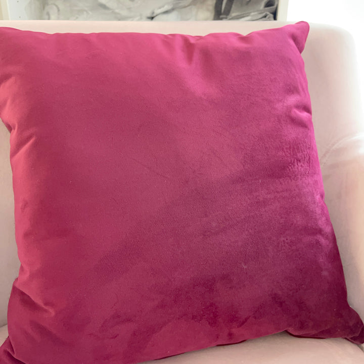 Großes Dekokissen aus Samt 50×50 – Rosa