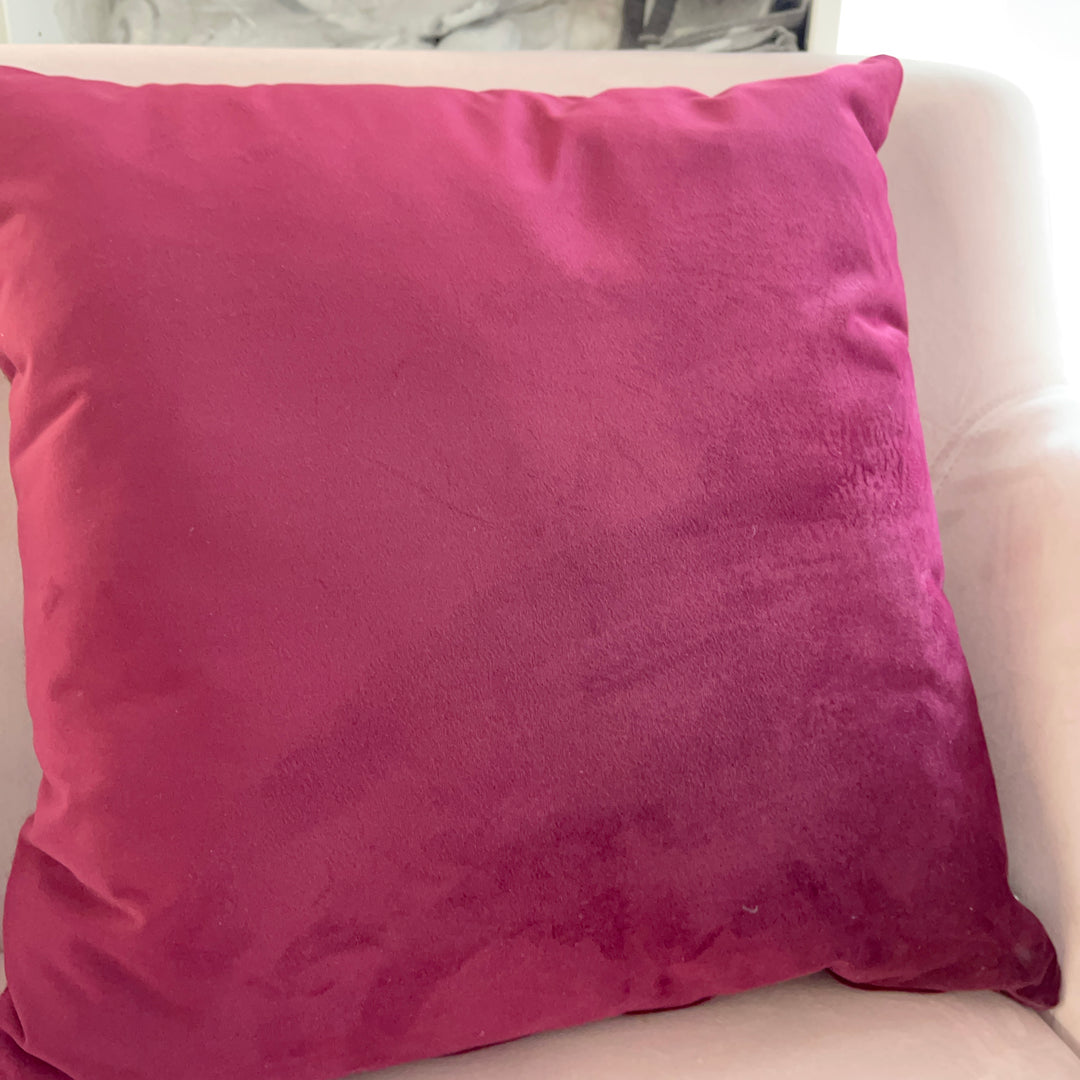 Großes Dekokissen aus Samt 50×50 – Rosa
